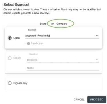 Select scoreset